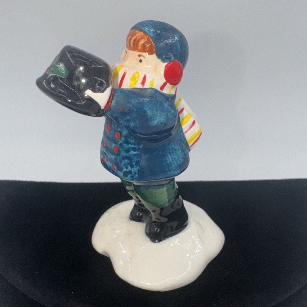 Dept 56 Boy With Black Hat‎ Figure 1986 Original Snow Village 5095-4 Snowman